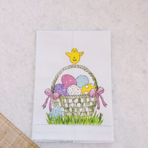 Hemstitched Easter Chick Hand Towel