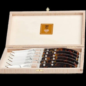 Claude Dozorme Box of 6 Steak Knives, Tortoise