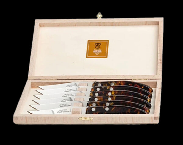 Claude Dozorme Box of 6 Steak Knives, Tortoise