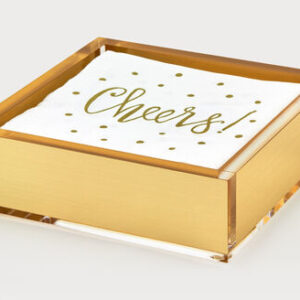 Acrylic Cocktail Napkin Tray Gold