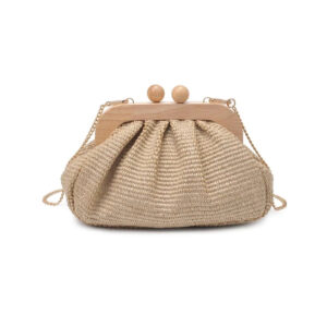 Wooden Frame Clutch Natural