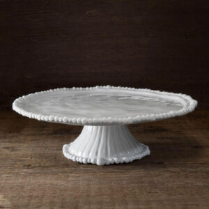 Vida Alegria Pedestal Cake Plate White