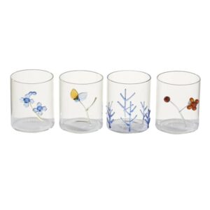 Flowers Cocktail Glasses S/4