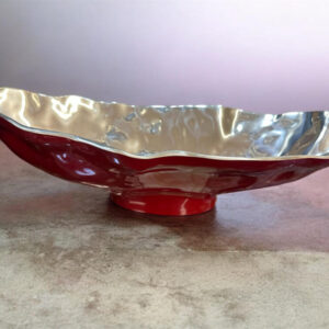 Maia Medium Oval Bowl Red and Gold