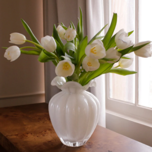 Glass Vento Large Vase Cream