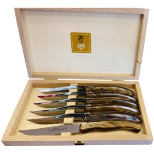 Claude Dozorme Set of 6 Steak Knives Cappuccino